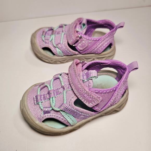 OshKosh Everplay Flexible Outsole Bump Toe Sandal Purple Lilac Toddler Size 5 - Picture 5 of 6